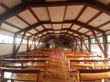 Vista de la iglesia moderna de Buenafuente 27 4 2020