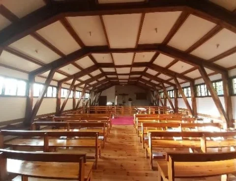 Vista de la iglesia moderna de Buenafuente 27 4 2020