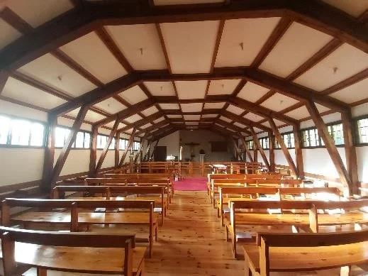 Vista de la iglesia moderna de Buenafuente 27 4 2020