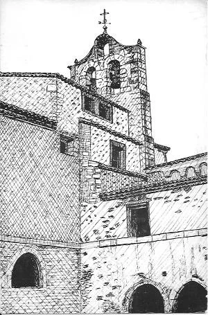 Dibujo a plumilla Monasterio Carta monjas julio 2020 1